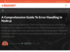 A Comprehensive Guide To Error Handling In Node.js - Honeybadger Developer Blog
