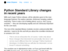 Python Standard Library changes in recent years