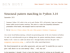 Structural pattern matching in Python 3.10